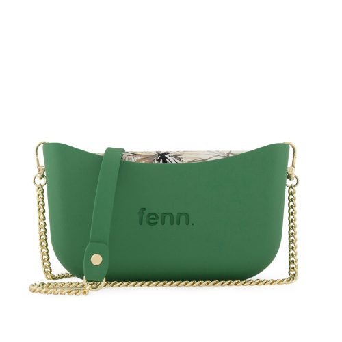 Classic Collection-Rainleaf Green-Pattern Inner-Gold Zip-Green/Gold Chain