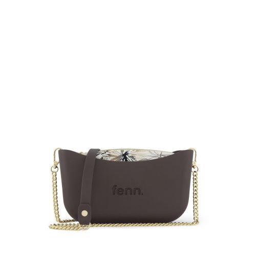Classic Collection -Chocoate-Pattern Inner-Gold Zip-Chocolate/Gold Chain