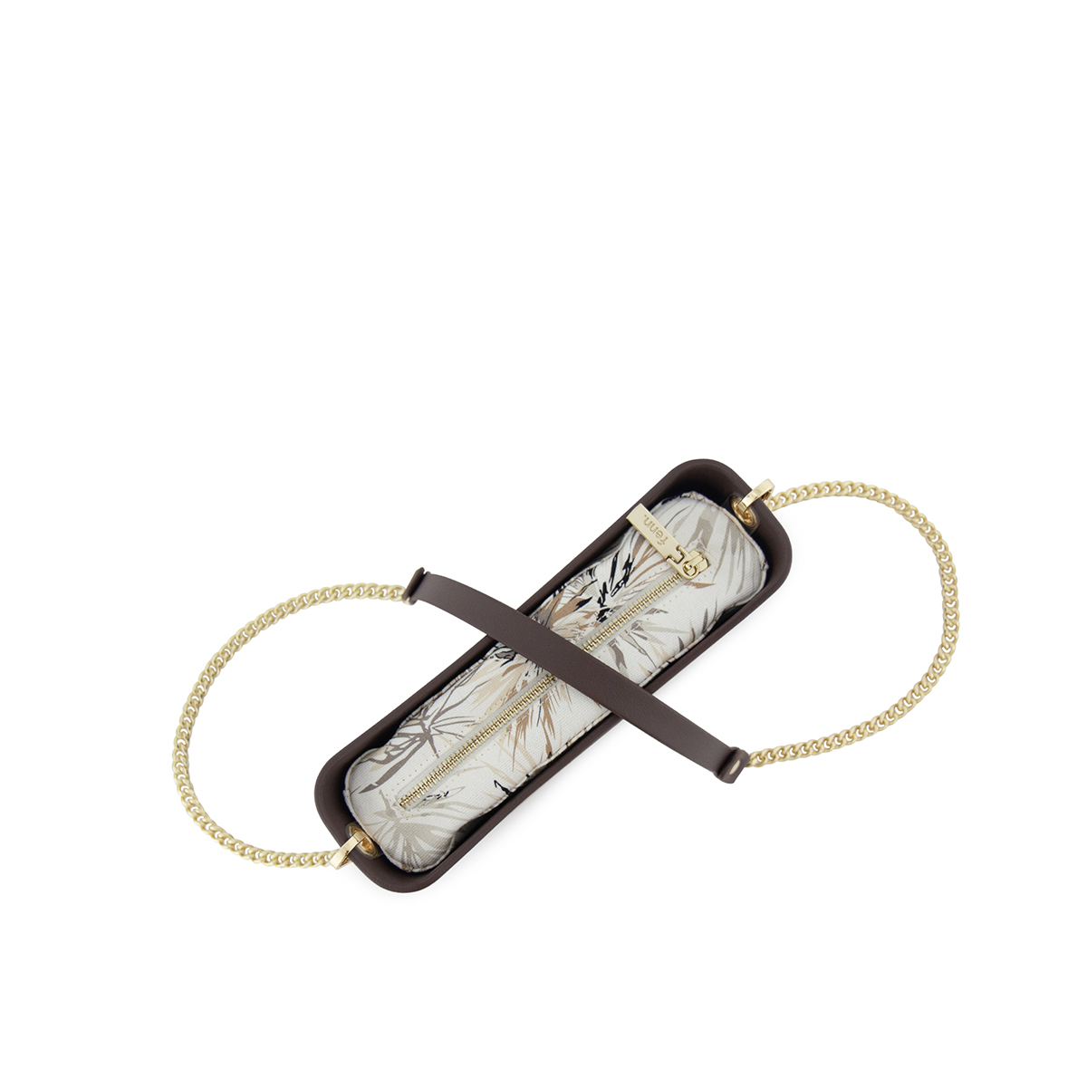 Classic Collection -Chocolate-Pattern Inner-Gold Zip-Chocolate
