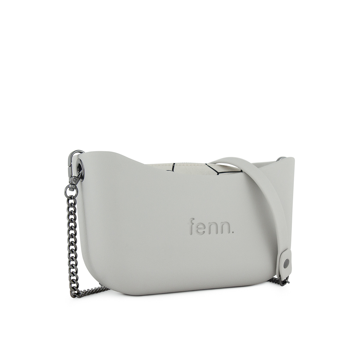 Classic Collection- Ice Grey-Pattern Inner-Gun Metal Zip-Chain Strap - Image 2