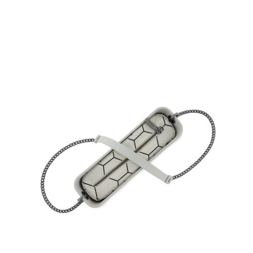 Classic Collection- Ice Grey-Pattern Inner-Gun Metal Zip-Chain Strap - Image 4