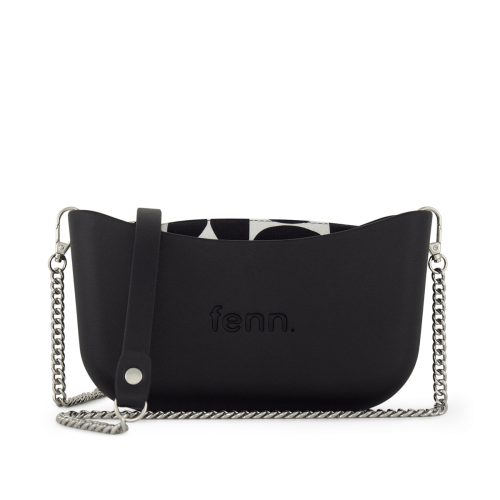 Classic Collection - Black-Pattern Inner-	Silver Zip-Black/Silver Chain