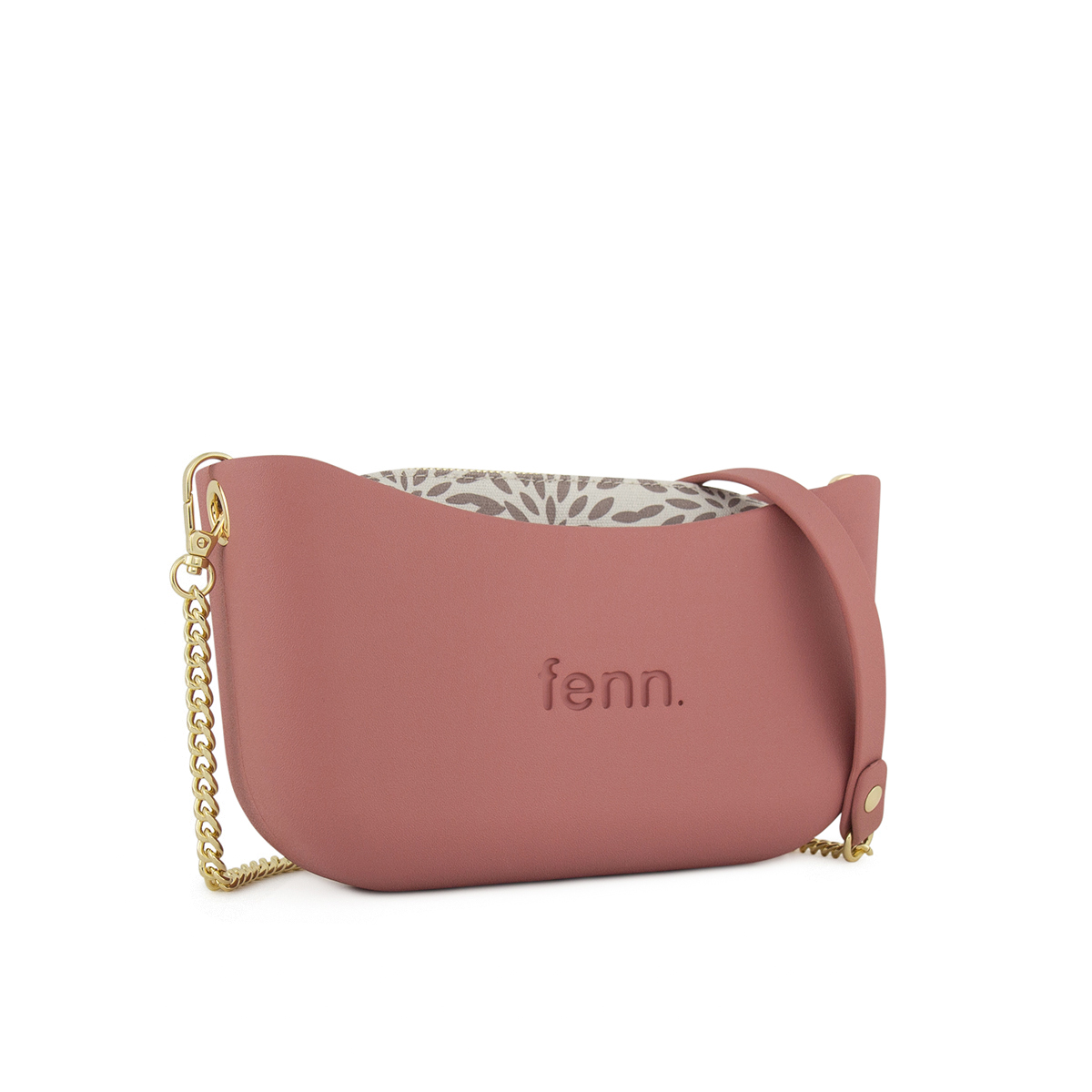 Classic Collection -Pink-Pattern Inner-Gold Zip- Chain Strap - Image 2