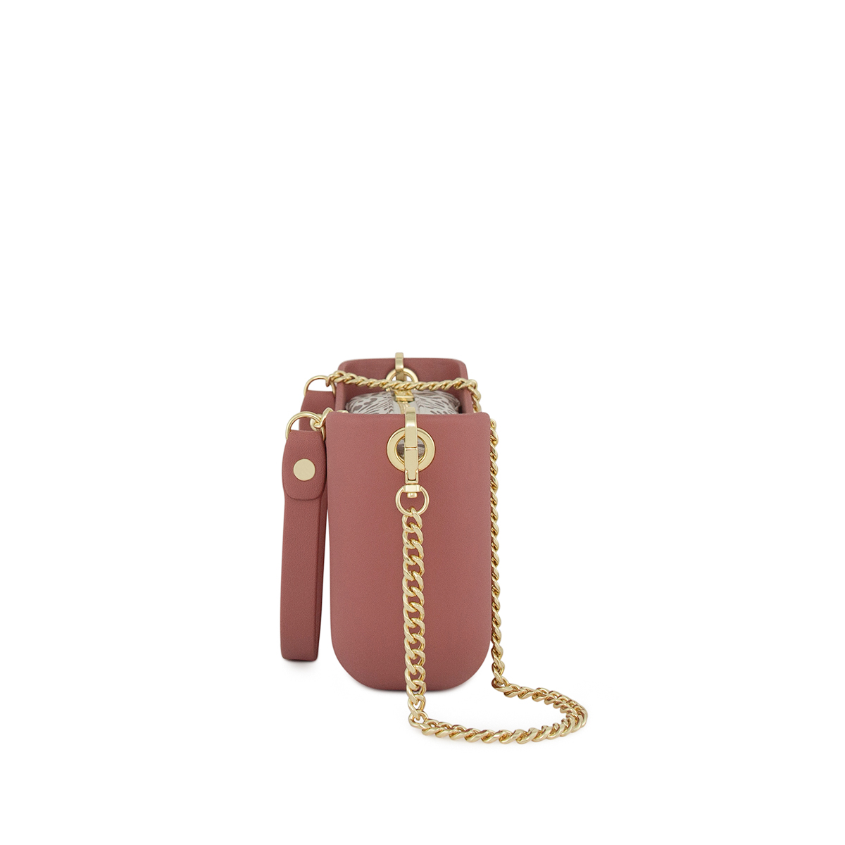 Classic Collection -Pink-Pattern Inner-Gold Zip- Chain Strap - Image 3