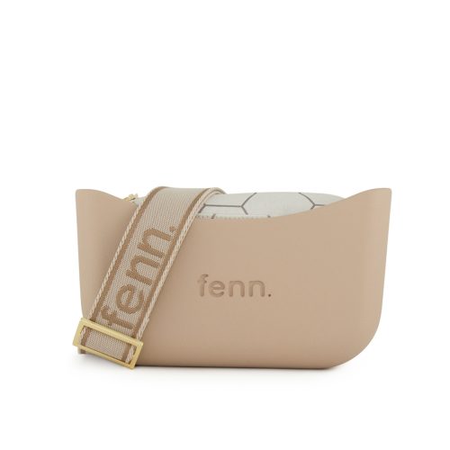 Classic Collection – Sand– Pattern Inner –Gold Zip – Adjustable Canvas Strap