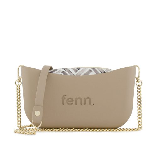 Classic Collection – Stone-Patern Inner-Gold Zip-Chain Strap