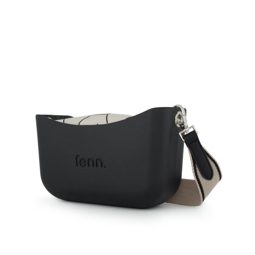 Alternative view of Classic Collection – Black– Pattern Inner– Silver Zip – Adjustable Canvas Strap