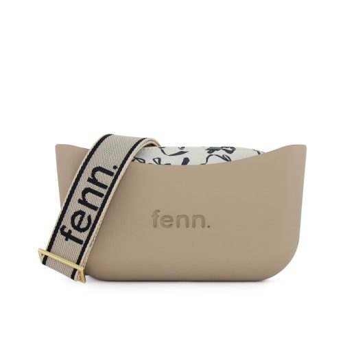 Classic Collection – Stone– Pattern Inner– Gold Zip – Adjustable Canvas Strap
