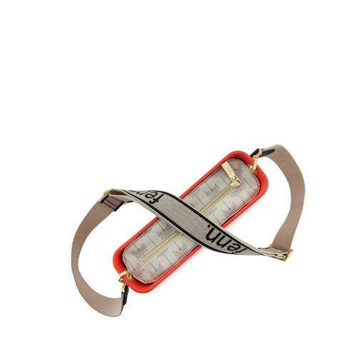 Classic Collection – Orange– Pattern Inner– Gold Zip – Adjustable Canvas Strap - Image 3