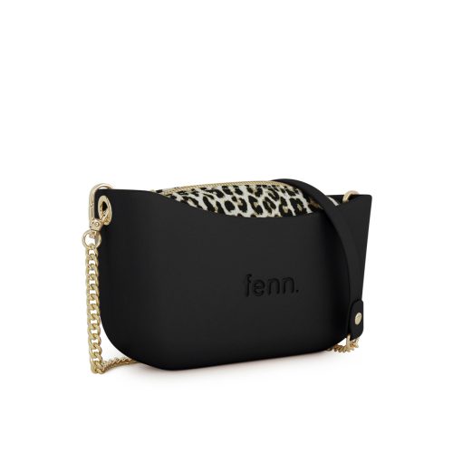 Alternative view of Classic Collection – Black – Pattern Inner – Gold Zip – Black/ Gold Chain