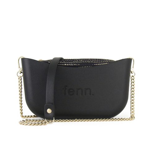 Classic Collection - Black - Pattern Inner - Gold Zip - Black/ Gold Chain