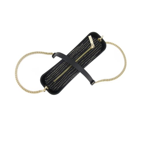 Classic Collection - Black - Pattern Inner - Gold Zip - Black/ Gold Chain - Image 4