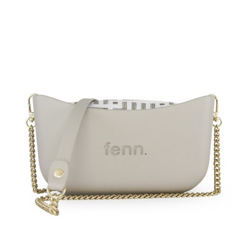 Classic Collection - Mushroom Grey - Pattern Inner - Gold Zip - Mushroom/ Gold Chain
