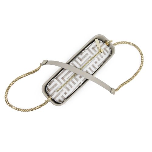 Classic Collection - Mushroom Grey - Pattern Inner - Gold Zip - Mushroom/ Gold Chain - Image 4