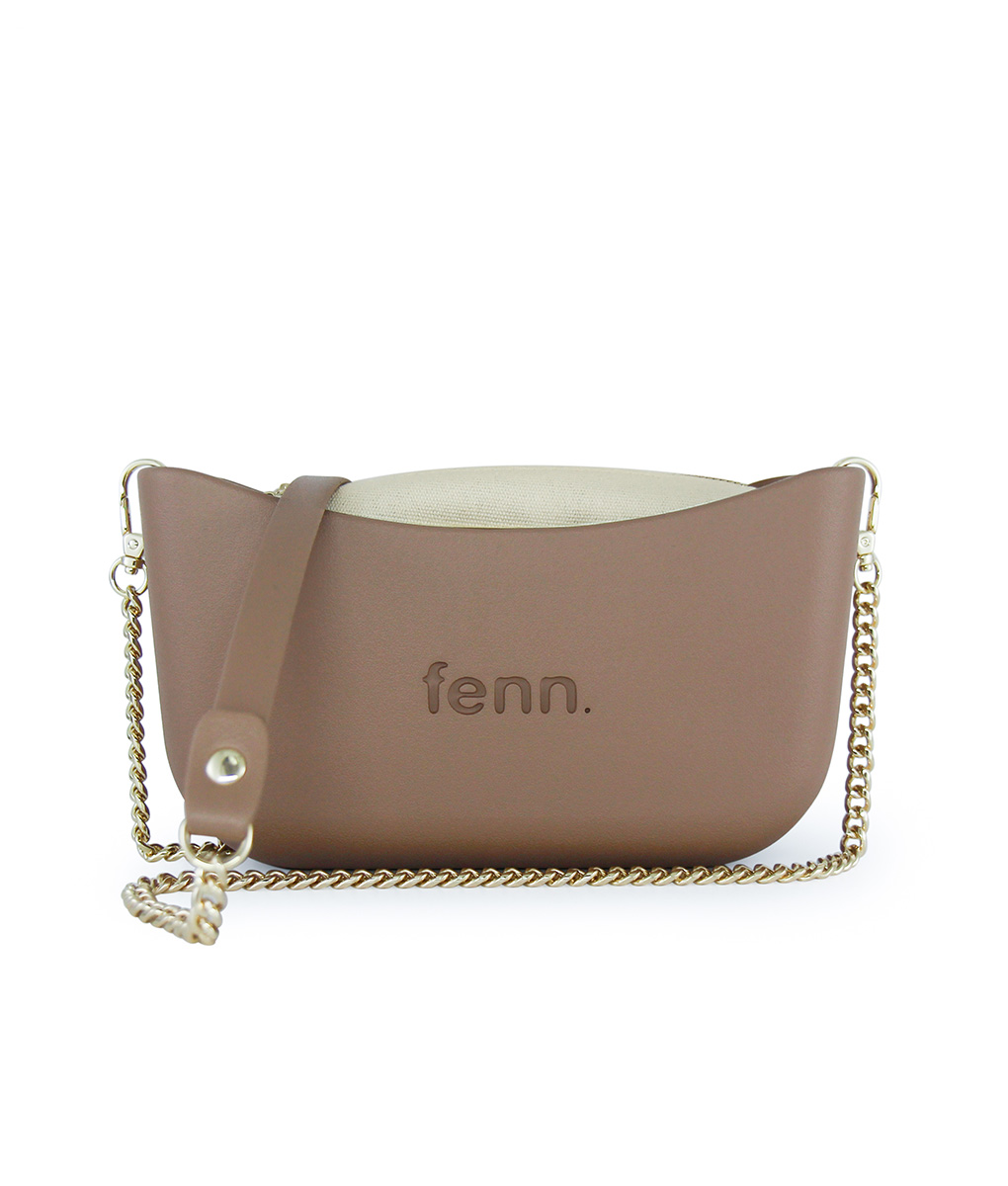 Classic Collection - Cappuccino - Beige Inner - Gold Zip - Cappuccino/ Gold Chain