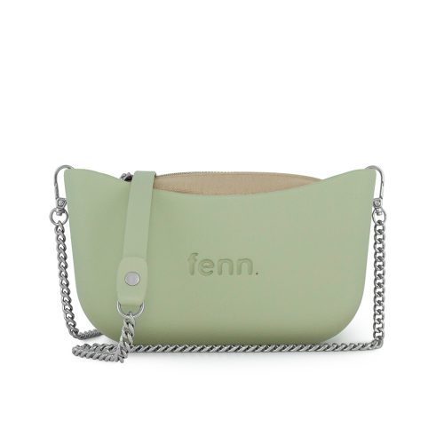 Classic Collection - Pastel Green - Light Stone - Silver Zip - Pastel Green/ Silver Chain Handle