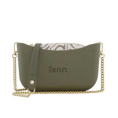 Classic Collection - Watercress - Pattern Inner - Gold Zip - Watercress/ Gold Chain Handle