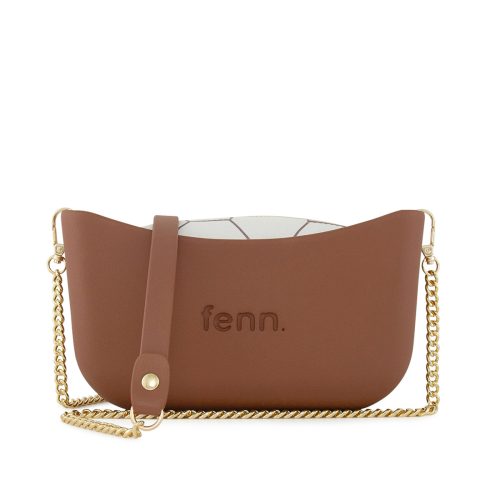 Classic Collection - Tan - Pattern Inner - Gold Zip - Tan/Gold Chain