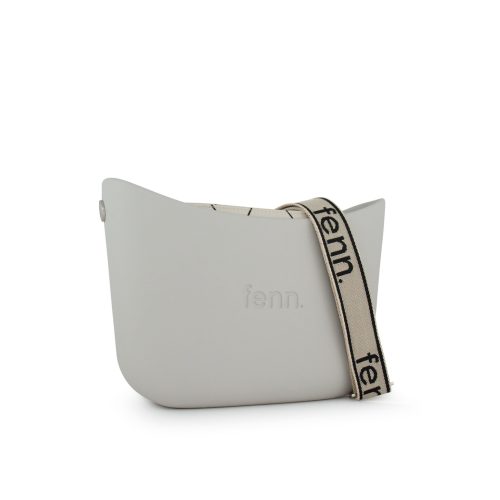 Messenger Bag-Ice Grey -Pattern Inner-Silver Zip-Adjustable Canvas Strap