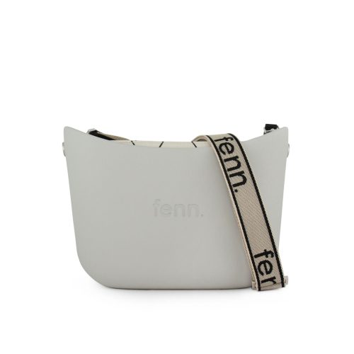Messenger Bag-Ice Grey -Pattern Inner-Silver Zip-Adjustable Canvas Strap - Image 3