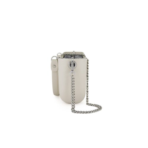 Classic Collection - Champagne - Pattern Inner - Silver Zip - Champagne/ Silver Chain Handle - Image 4