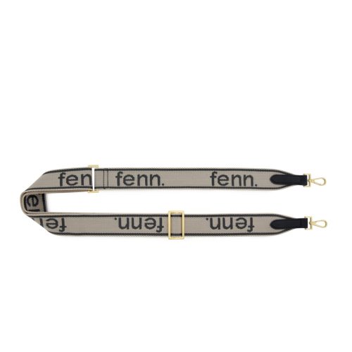 Messenger Strap-Black/Bone Gold Trim