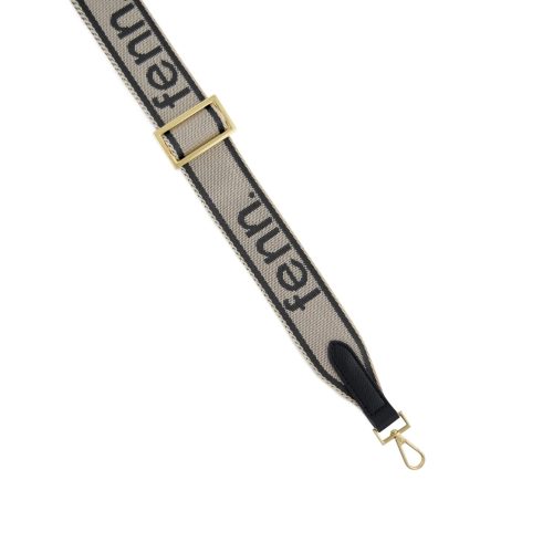 Messenger Strap-Black/Bone Gold Trim - Image 5