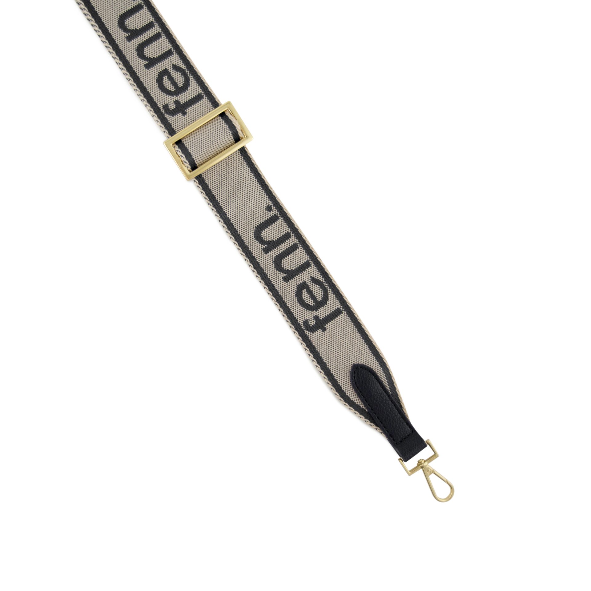 Messenger Strap-Black/Bone Gold Trim - Image 5