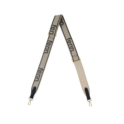 Messenger Strap-Black/Bone Gold Trim - Image 2