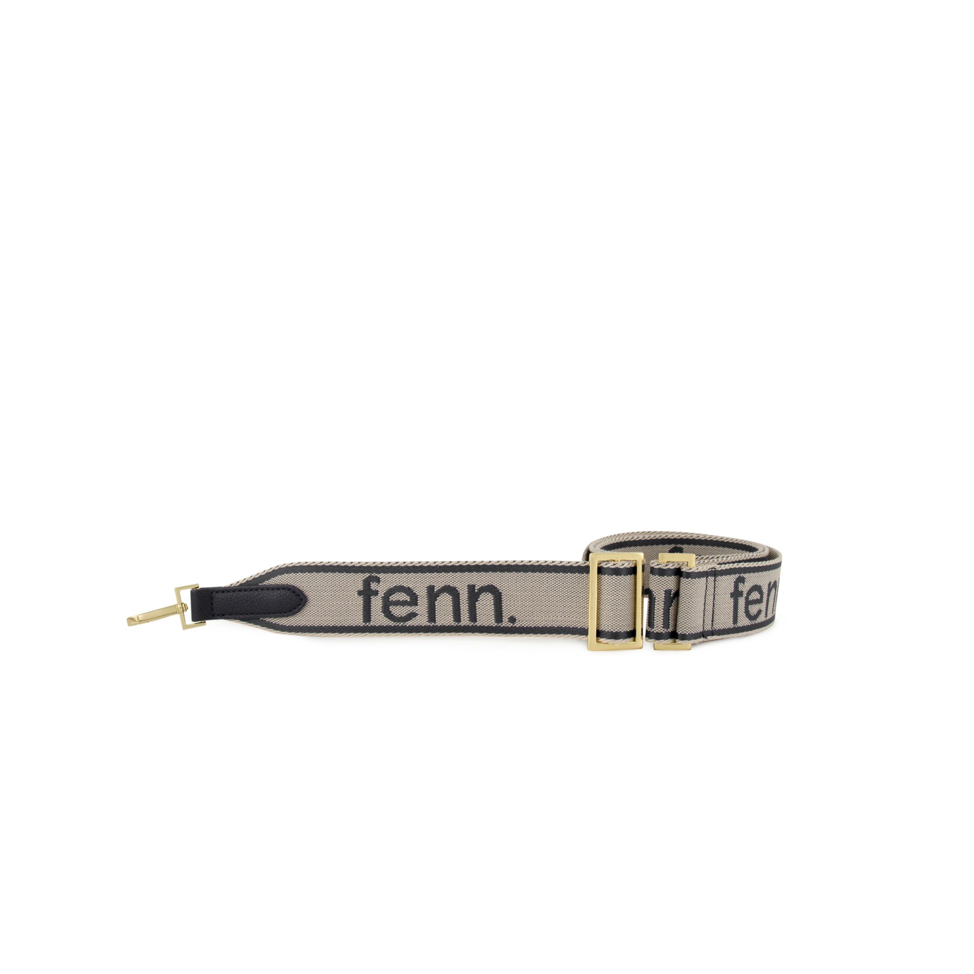 Messenger Strap-Black/Bone Gold Trim - Image 4