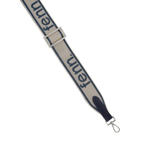 messenger strap-navy/bone silver trim - Image 3