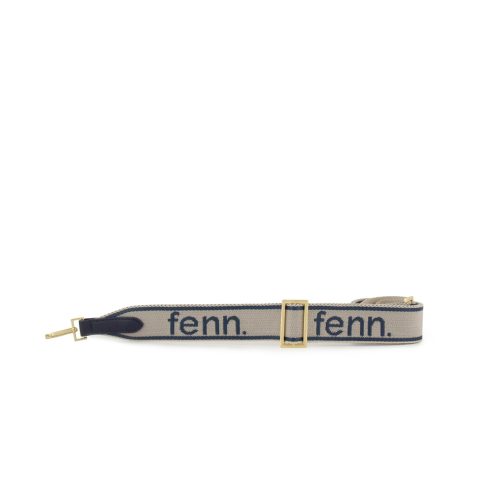 messenger strap-navy/bone gold trim - Image 3