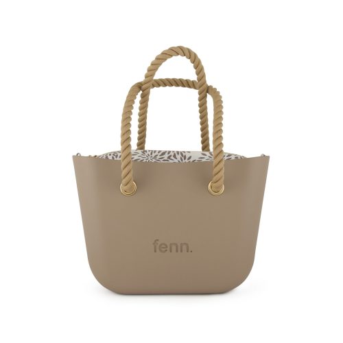 Petite - Stone - Pattern Inner - Gold Zip - Beige Rope