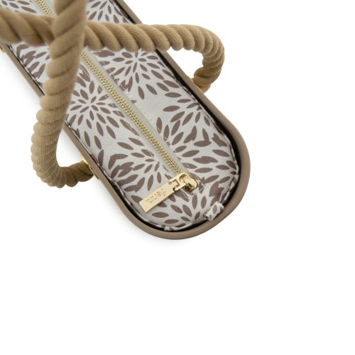 Petite - Stone - Pattern Inner - Gold Zip - Beige Rope - Image 3