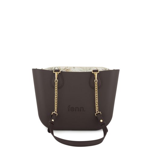 Petite - Chocolate - Pattern Inner - Gold Zip - Chocolate/Gold Chain