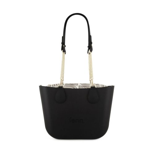 Petite -Black-Pattern Inner-Gold Zip-Black/Gold Chain - Image 3