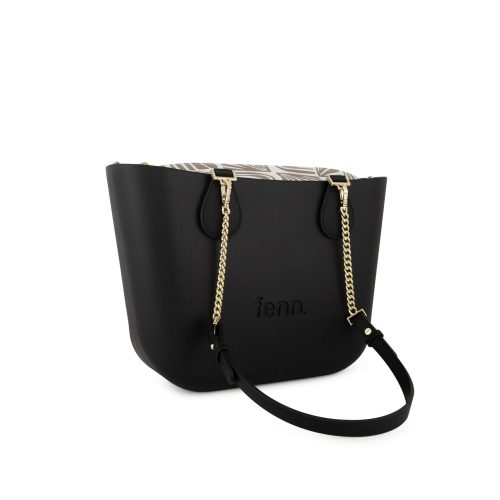 Petite -Black-Pattern Inner-Gold Zip-Black/Gold Chain - Image 4