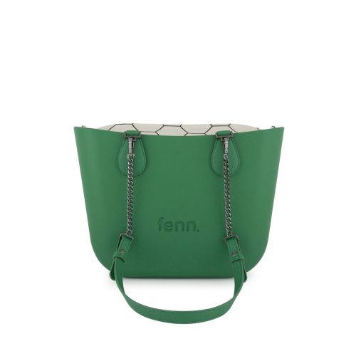 Petite -Rainleaf Green-Pattern Inner-Gun Metal Zip-Green/Gun Metal Chain