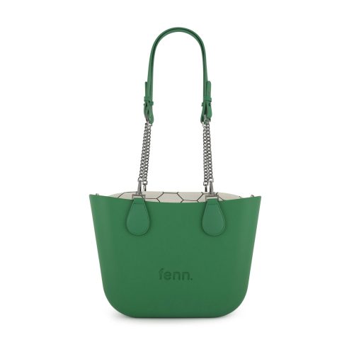 Petite -Rainleaf Green-Pattern Inner-Gun Metal Zip-Green/Gun Metal Chain - Image 5