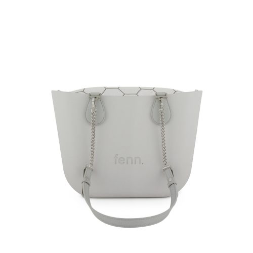 Petite -Ice Grey-Pattern Inner-Silver Zip-Grey/Silver Chain