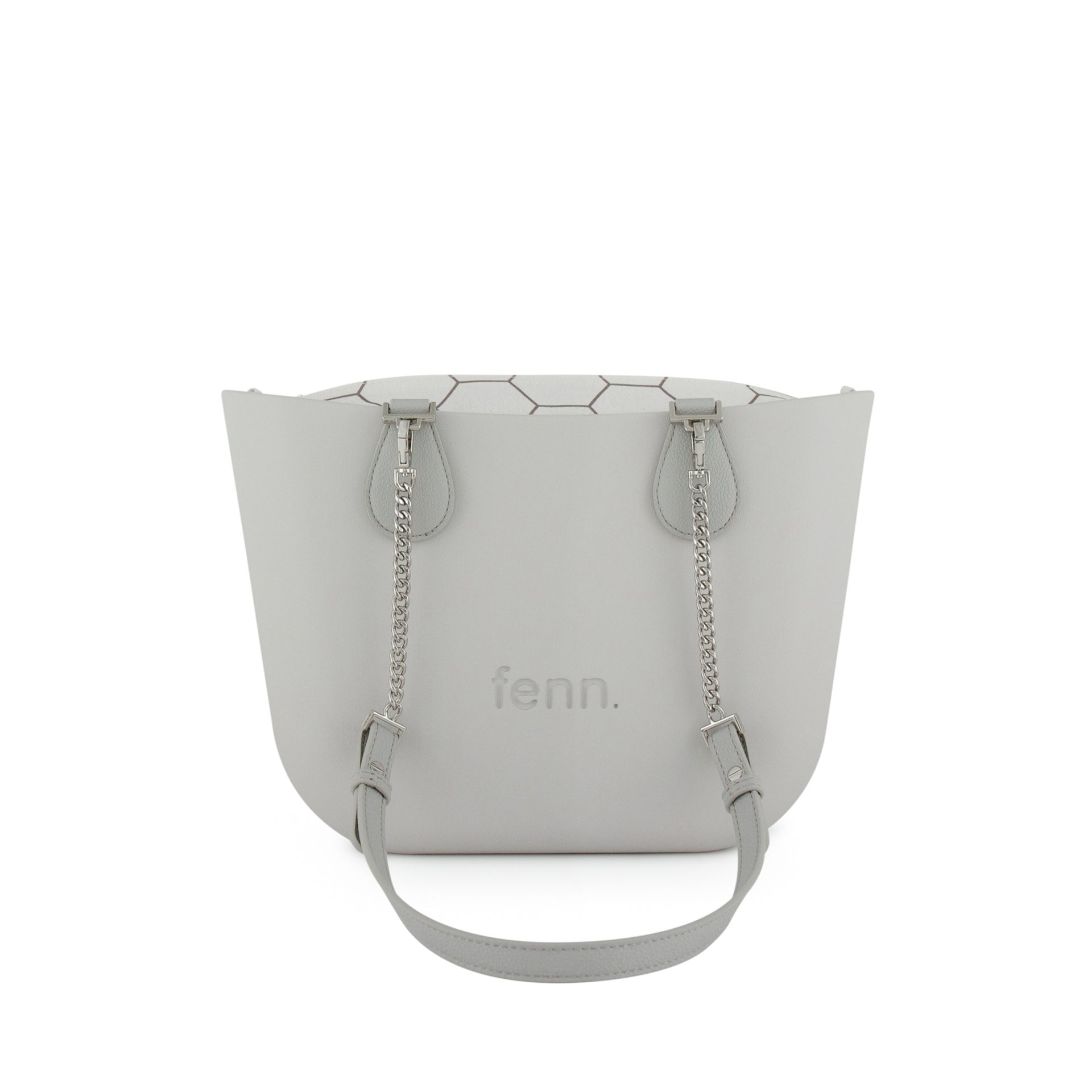 Petite -Ice Grey-Pattern Inner-Silver Zip-Grey/Silver Chain
