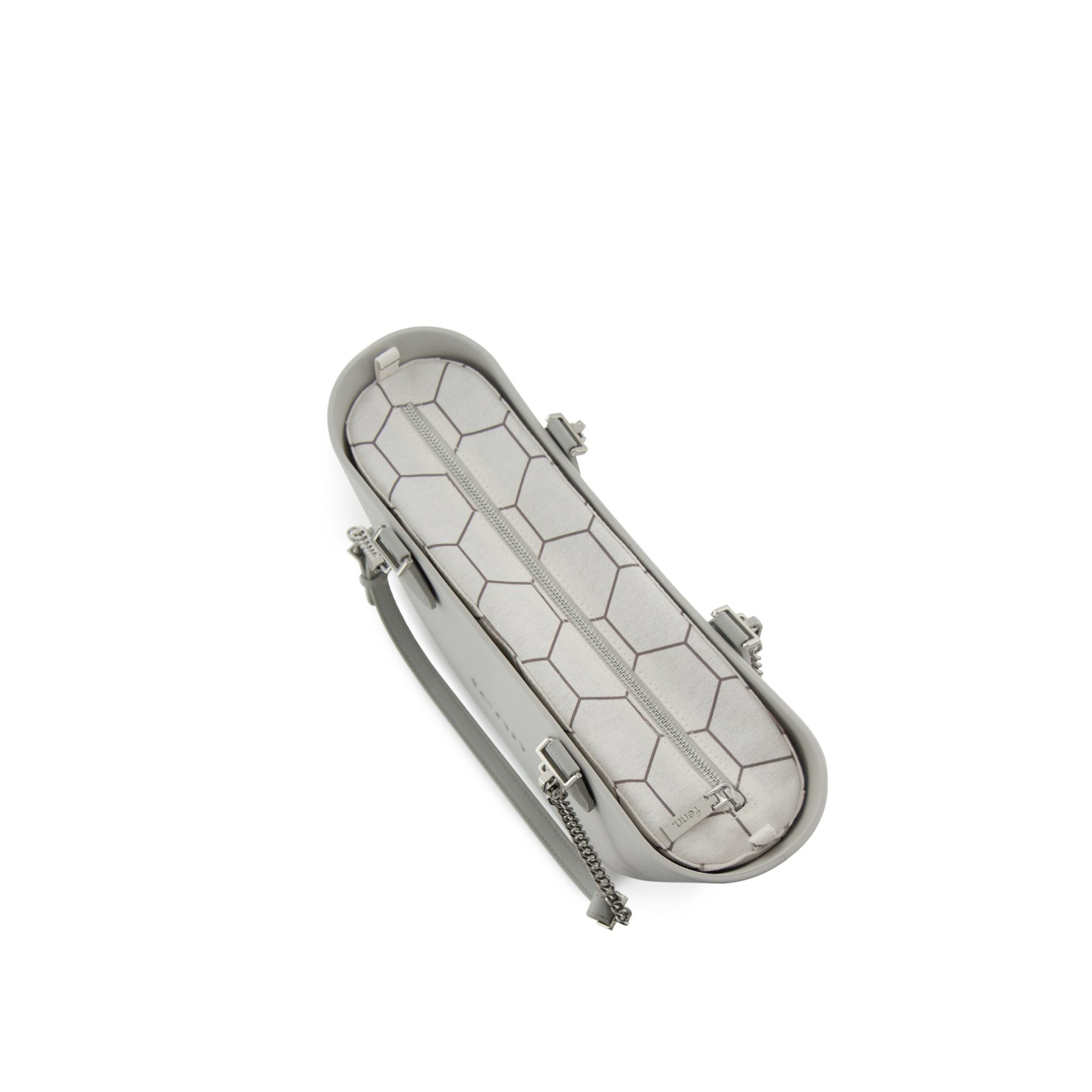 Petite -Ice Grey-Pattern Inner-Silver Zip-Grey/Silver Chain - Image 3