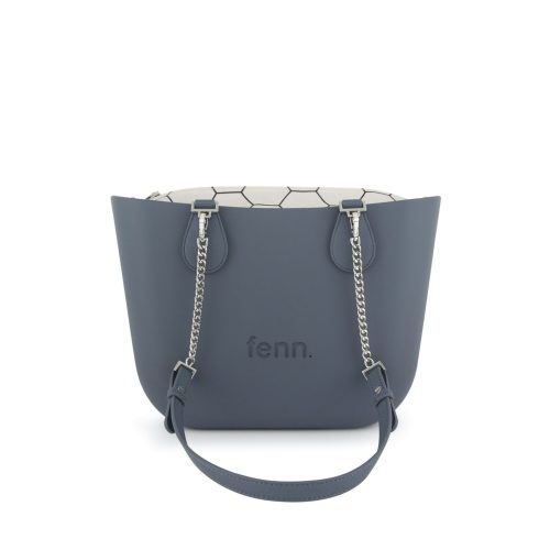 Petite -Denim-Pattern Inner-Silver ZIP-Denim/Silver Chain