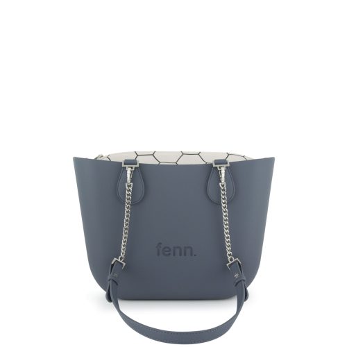 Petite -Denim-Pattern Inner-Silver ZIP-Denim/Silver Chain