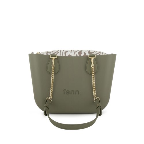 Petite -Watercress-Pattern Inner-Gold Zip-Watercress/Gold Chain