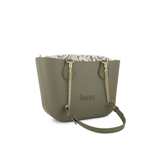 Alternative view of Petite -Watercress-Pattern Inner-Gold Zip-Watercress/Gold Chain