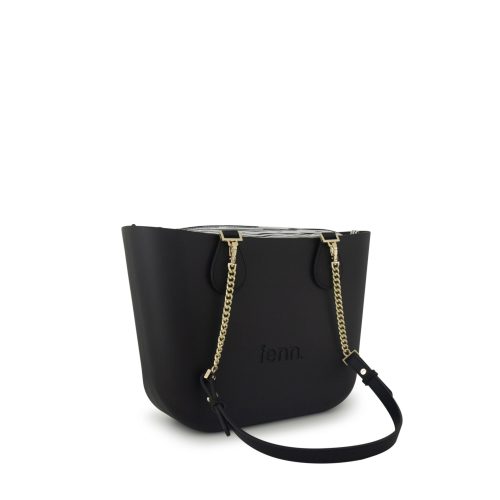 Alternative view of Petite-Black-Pattern Inner- Gold Inner-	Black/Gold Chain