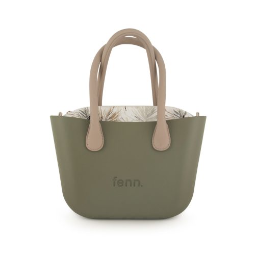 Petite - Watercress-Pattern Inner-Gold Zip-Light Stone Round Handles