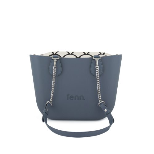 Petite – Denim– Pattern Inner – Silver Zip –Denim/ Siver Chain