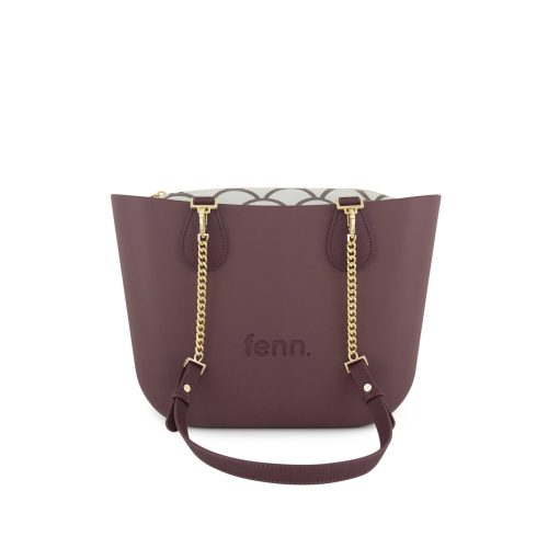 Petite - Purple- Pattern Inner - Gold Zip - Purple/ Gold Chain Handle